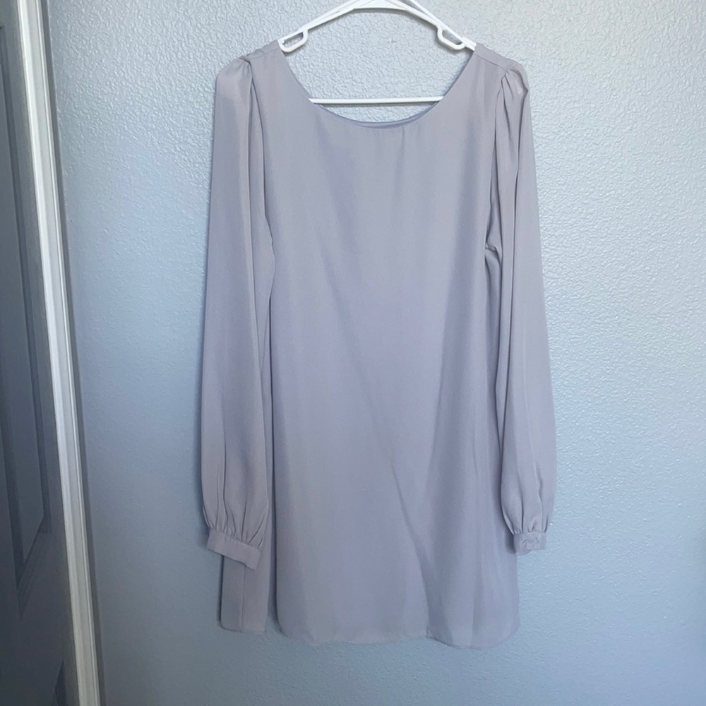 Lulus Gray Long Sleeve Dress Mid Rise